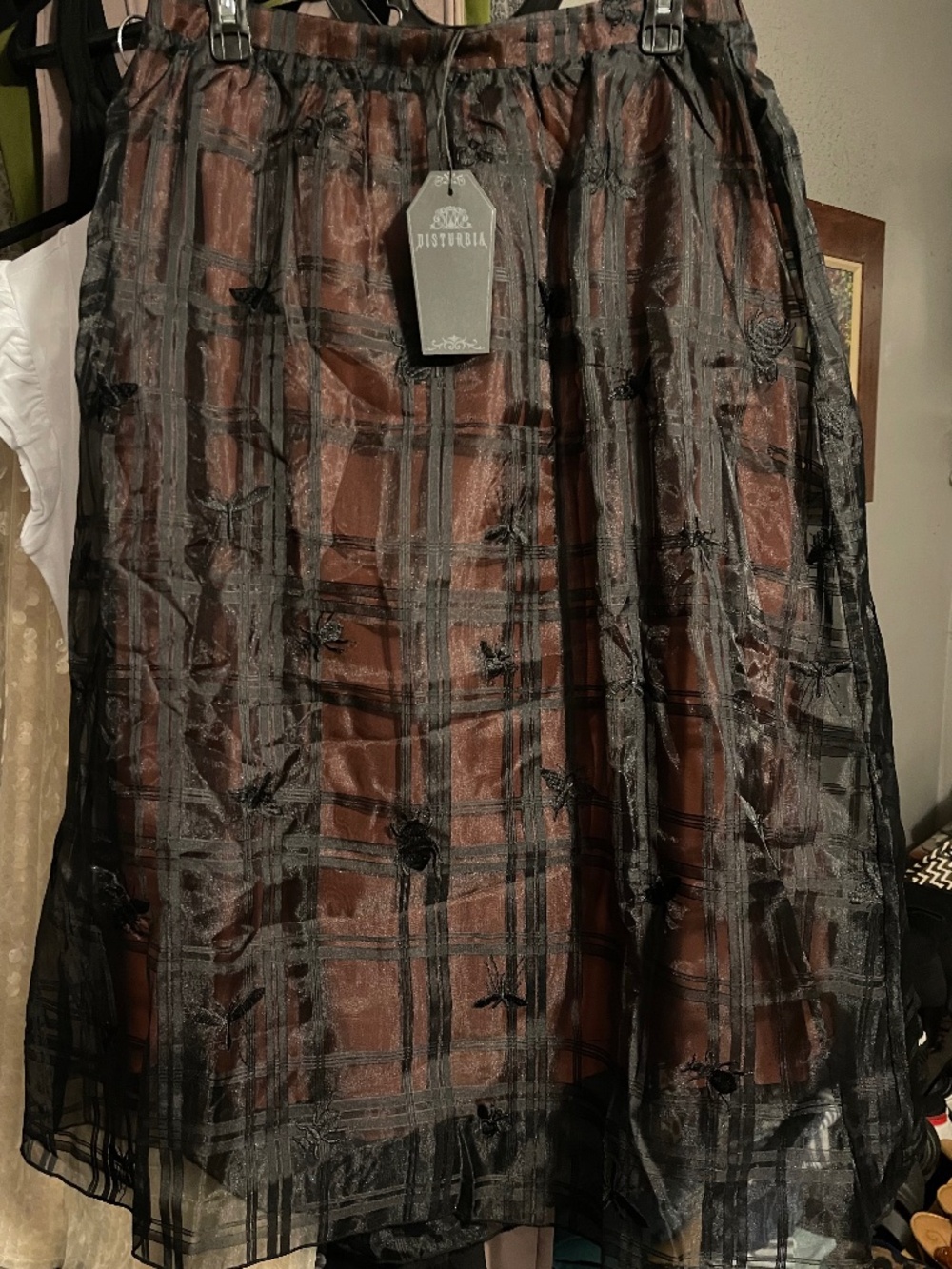 Disturbia Sedona Organza Insect Embroidered Midi Skirt NWT - Picture 13 of 13